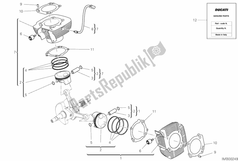 All parts for the Cylinders - Pistons of the Ducati Scrambler Desert Sled Thailand 803 2020